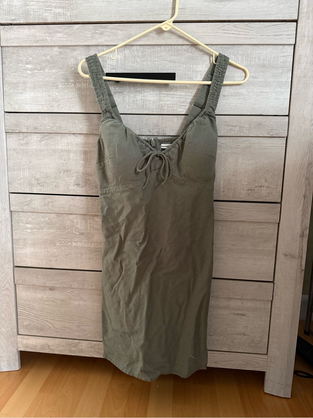 Bra-Free Tie-Front Linen-Blend Mini Dress